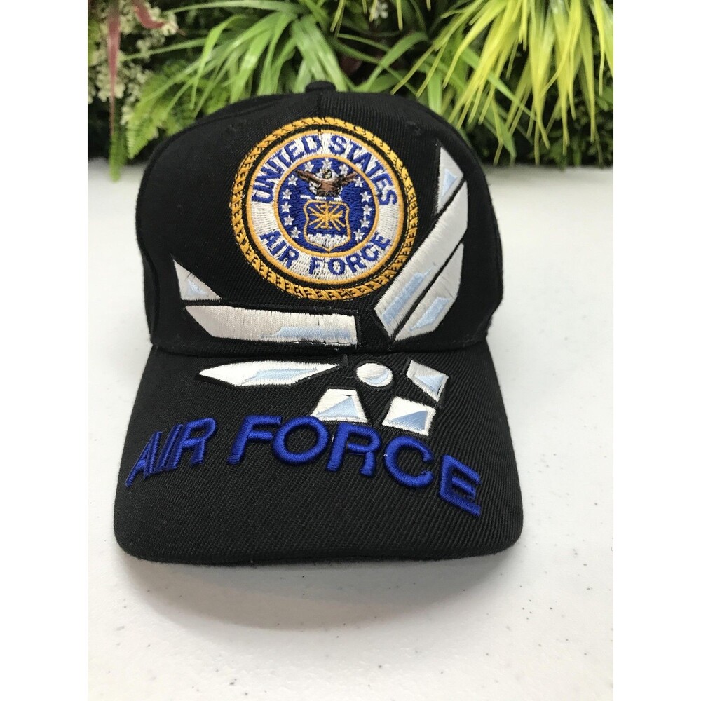 United States Air Force Hat Cap Strap Back Black Embroidered Patch Military Mens